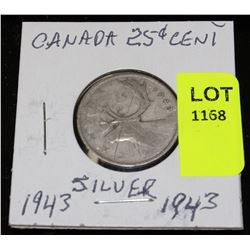 CANADA SILVER QUARTER-1943