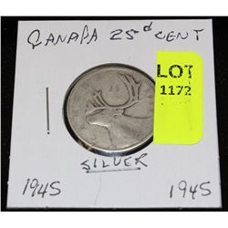 CANADA SILVER QUARTER-1945
