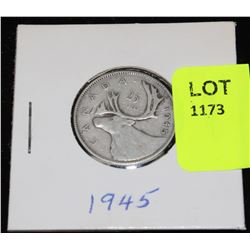 CANADA SILVER QUARTER-1945