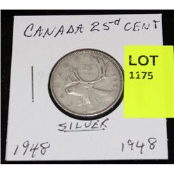 CANADA SILVER QUARTER-1948