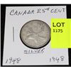 Image 1 : CANADA SILVER QUARTER-1948