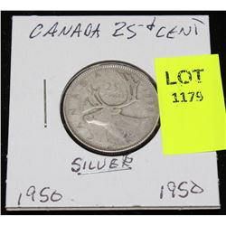 CANADA SILVER QUARTER-1950