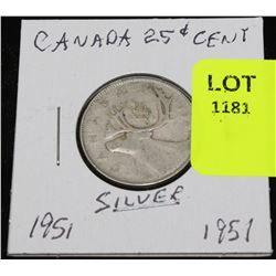 CANADA SILVER QUARTER-1951