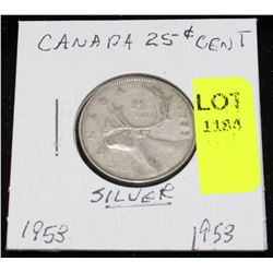 CANADA SILVER QUARTER-1953