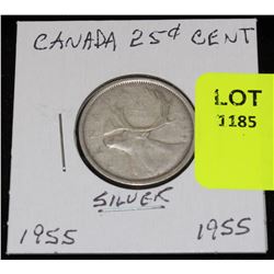 CANADA SILVER QUARTER-1955