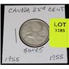 Image 1 : CANADA SILVER QUARTER-1955