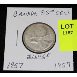 CANADA SILVER QUARTER-1957