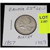Image 1 : CANADA SILVER QUARTER-1957