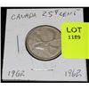 Image 1 : CANADA SILVER QUARTER-1962