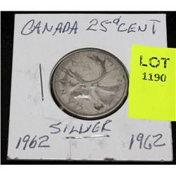 CANADA SILVER QUARTER-1962