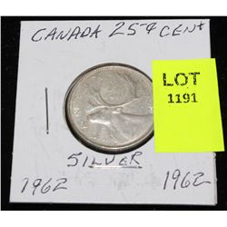 CANADA SILVER QUARTER-1962