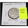 Image 1 : CANADA SILVER QUARTER-1962