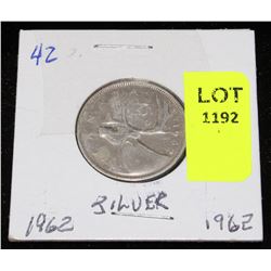 CANADA SILVER QUARTER-1962