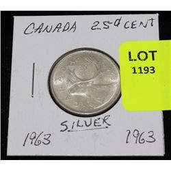 CANADA SILVER QUARTER-1963