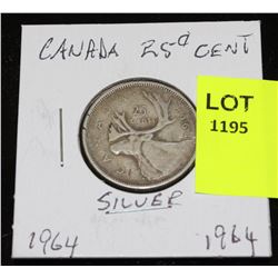 CANADA SILVER QUARTER-1964