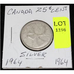 CANADA SILVER QUARTER-1964