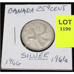 CANADA SILVER QUARTER-1966