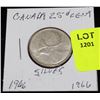 Image 1 : CANADA SILVER QUARTER-1966