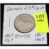 Image 1 : CANADA SILVER QUARTER-1967