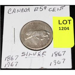 CANADA SILVER QUARTER-1967