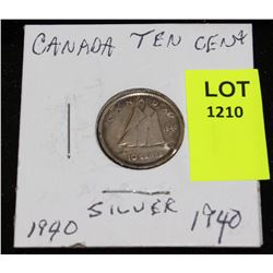 CANADA SILVER DIME-1940