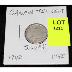 CANADA SILVER DIME-1942
