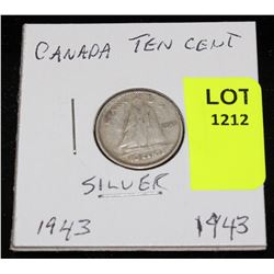 CANADA SILVER DIME-1943