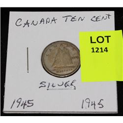 CANADA SILVER DIME-1945