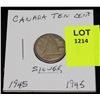 Image 1 : CANADA SILVER DIME-1945