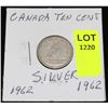 Image 1 : CANADA SIVER DIME-1962
