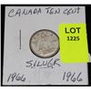 Image 1 : CANADA SIVER DIME-1966