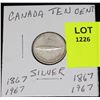 Image 1 : CANADA SIVER DIME-1967