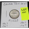 Image 1 : CANADA SIVER DIME-1967