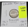 Image 1 : CANADA SIVER DIME-1967