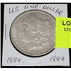 Image 1 : US SILVER MORGAN DOLLAR-1884