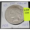 Image 1 : US SILVER PEACE DOLLAR-1928