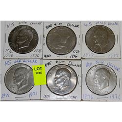 6 US DOLLARS-1971,74,76,1776-1976X2,&77