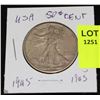 Image 1 : US SILVER HALF DOLLAR-1945