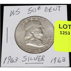 US SILVER HALF DOLLAR-1963