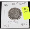 Image 1 : US SILVER QUARTER-1877