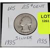 Image 1 : US SILVER QUARTER-1935