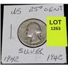 Image 1 : US SILVER QUARTER-1942