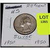 Image 1 : US SILVER QUARTER-1950