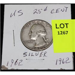 US SILVER QUARTER-1962