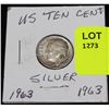 Image 1 : US SILVER DIME-1963