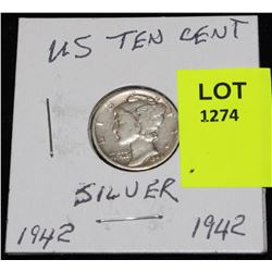 US SILVER DIME-1942