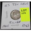 Image 1 : US SILVER DIME-1945