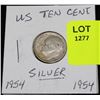 Image 1 : US SILVER DIME-1954