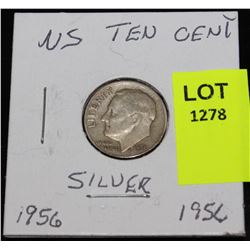 US SILVER DIME-1956