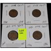 Image 1 : 4 US PENNIES-1910,16,18 & 19